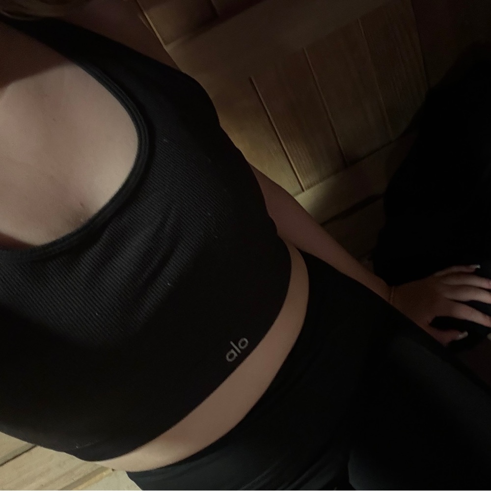 ALO Yoga Black Racerback Sports Bra - Picture 5 of 5